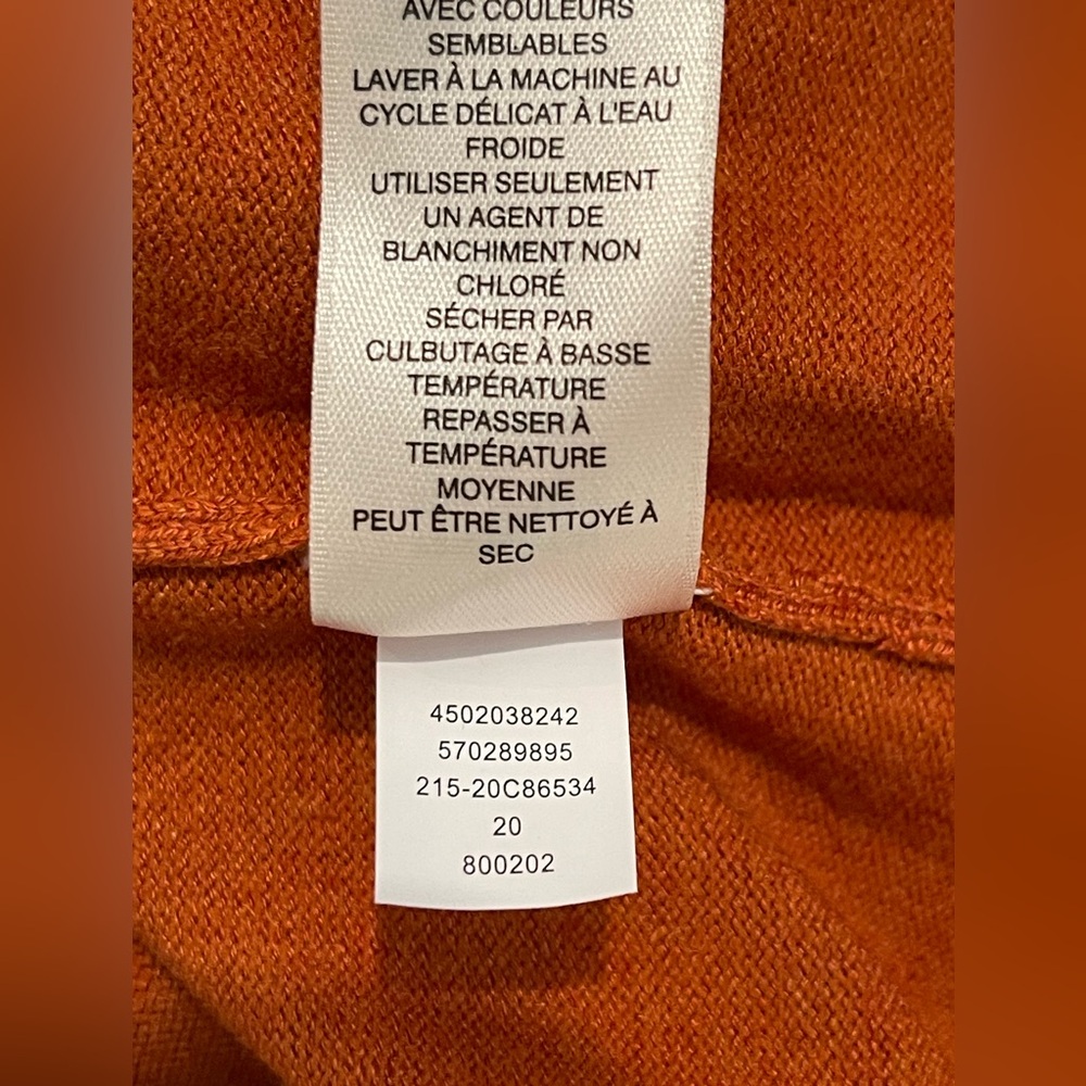 Chico’s Square Neck Rustic Orange Heather Pullover Sweater 3/4 Sleeve Nwt 2 - Picture 9 of 10